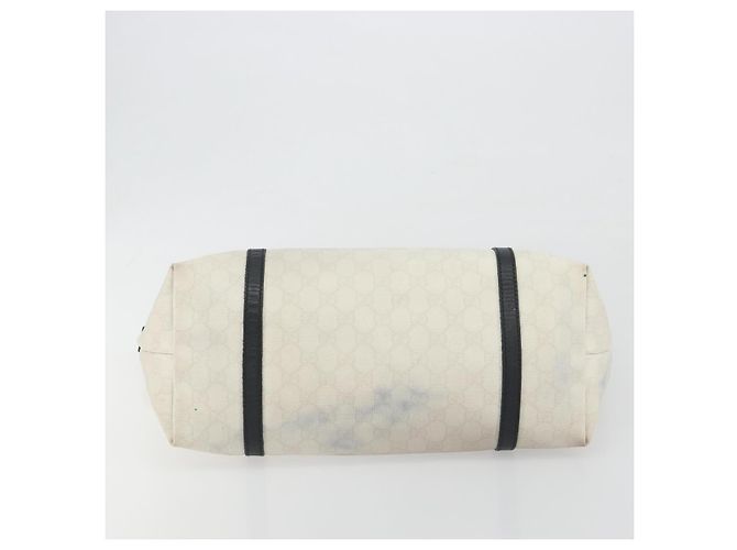 Borsa Tote GUCCI GG Supreme PVC White Gold 197953 Auth 196619 - vista 6