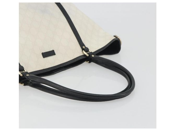 Borsa Tote GUCCI GG Supreme PVC White Gold 197953 Auth 196619 - vista 8