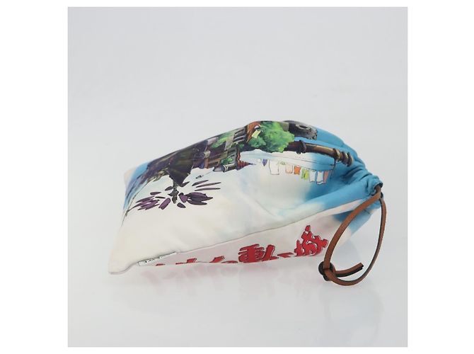 LOEWE Studio Ghibli Howl's Moving Castle Pouch Nylon Blue Auth 167498M Azul - vista 3