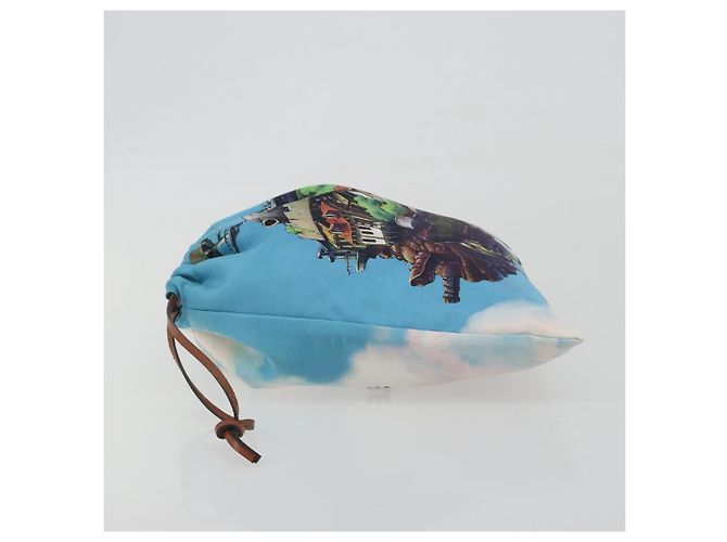 LOEWE Studio Ghibli Howl's Moving Castle Pouch Nylon Blue Auth 167498M Azul - vista 4