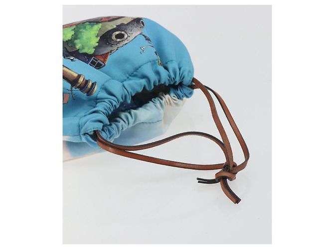 LOEWE Studio Ghibli Howl's Moving Castle Pouch Nylon Blue Auth 167498M Azul - vista 7