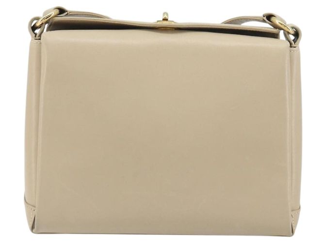 Borsa a tracolla GUCCI Old Turn Lock in pelle beige tono oro Auth am12298A - vista 13