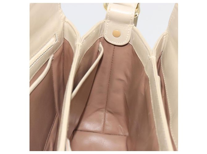Borsa a tracolla GUCCI Old Turn Lock in pelle beige tono oro Auth am12298A - vista 19