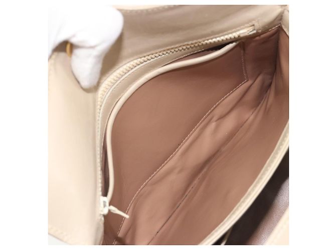 Borsa a tracolla GUCCI Old Turn Lock in pelle beige tono oro Auth am12298A - vista 21