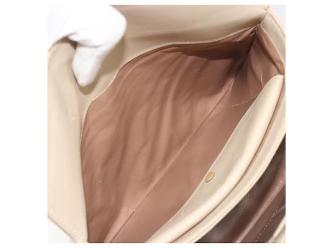 Borsa a tracolla GUCCI Old Turn Lock in pelle beige tono oro Auth am12298A - vista 23