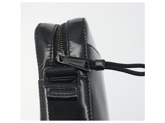 Borsa a tracolla BURBERRY Thornton Messenger PVC Canvas Black Auth 198717A Nero - vista 10