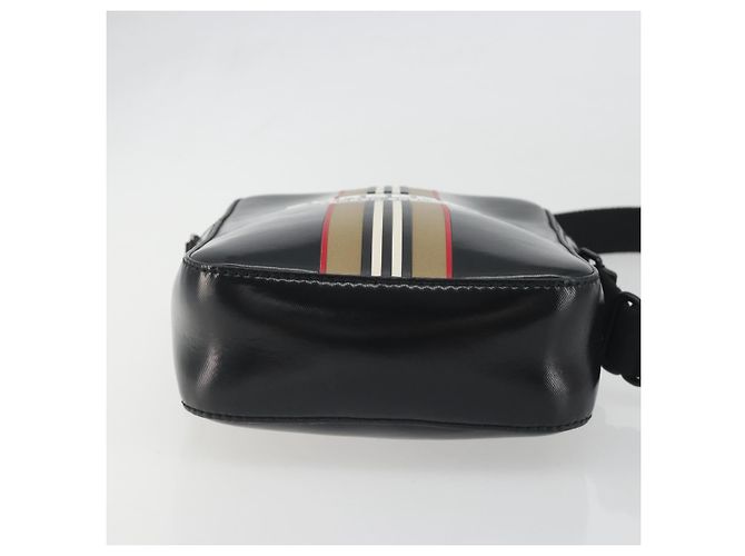 Borsa a tracolla BURBERRY Thornton Messenger PVC Canvas Black Auth 198717A Nero - vista 5