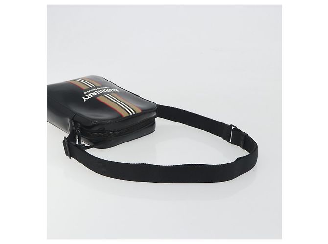 Borsa a tracolla BURBERRY Thornton Messenger PVC Canvas Black Auth 198717A Nero - vista 7