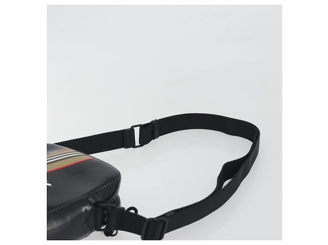 Borsa a tracolla BURBERRY Thornton Messenger PVC Canvas Black Auth 198717A Nero - vista 8