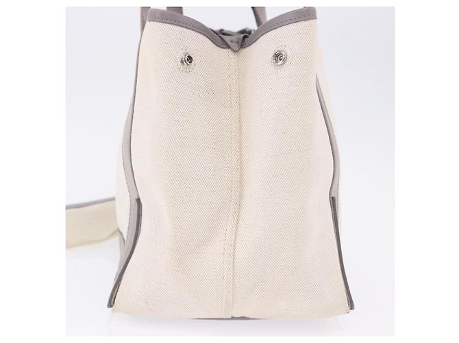Bolsa de mão BALENCIAGA Navy Cabas XS Canvas White Silver 339933 Auth 196624 Prata Branco - vista 3
