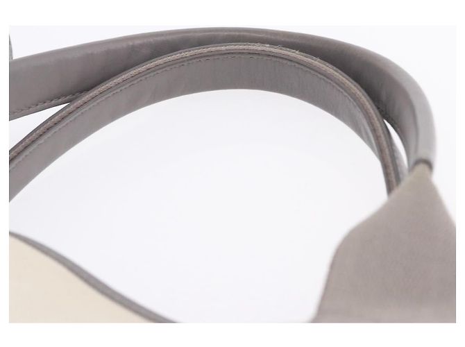 Bolsa de mão BALENCIAGA Navy Cabas XS Canvas White Silver 339933 Auth 196624 Prata Branco - vista 9