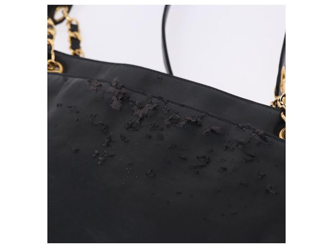 CHANEL Triple Coco Chain Schultertasche aus Leder Schwarz Gold CC Auth 198357 - Ansicht 17