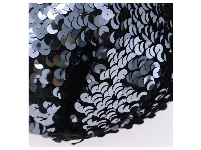 Borsa a tracolla SAINT LAURENT in nylon con paillettes Nera Auth ka5811V Nero - vista 14