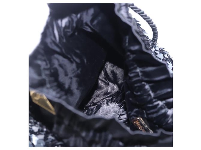 Borsa a tracolla SAINT LAURENT in nylon con paillettes Nera Auth ka5811V Nero - vista 19