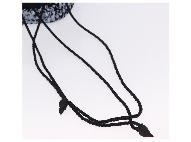 Borsa a tracolla SAINT LAURENT in nylon con paillettes Nera Auth ka5811V Nero - vista 7
