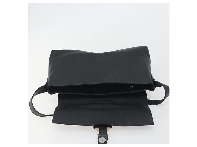 Borsa a tracolla BURBERRY in pelle nera argento Auth 198628A Nero - vista 10