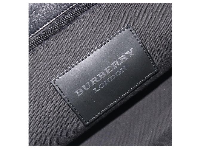 Borsa a tracolla BURBERRY in pelle nera argento Auth 198628A Nero - vista 11
