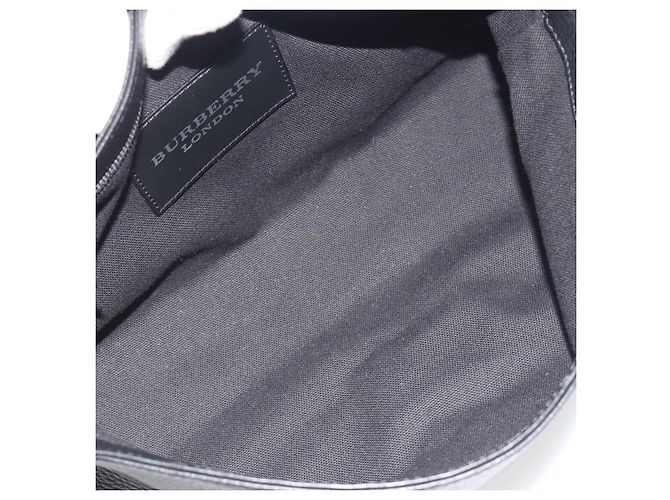Borsa a tracolla BURBERRY in pelle nera argento Auth 198628A Nero - vista 12