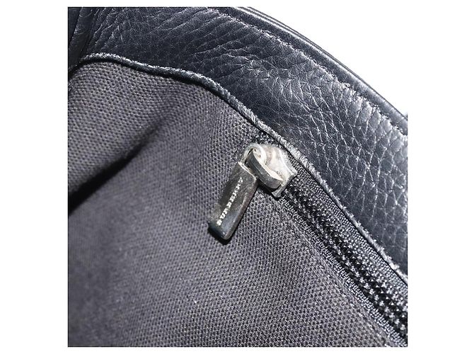 Borsa a tracolla BURBERRY in pelle nera argento Auth 198628A Nero - vista 21