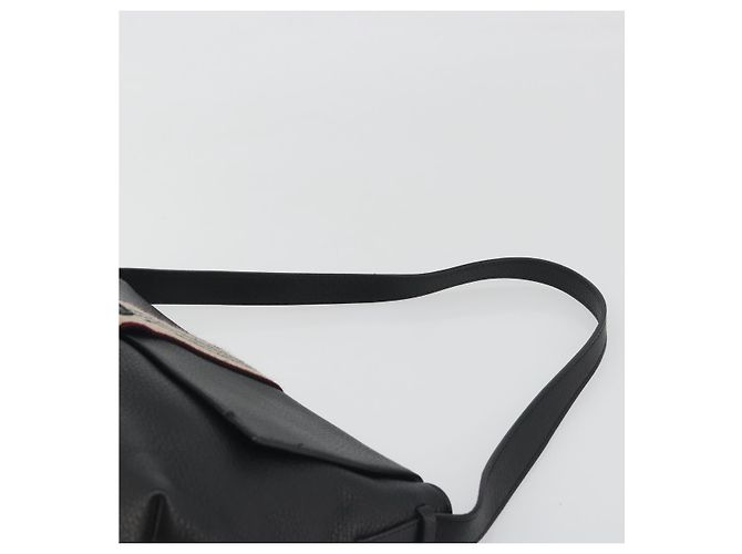 Borsa a tracolla BURBERRY in pelle nera argento Auth 198628A Nero - vista 8