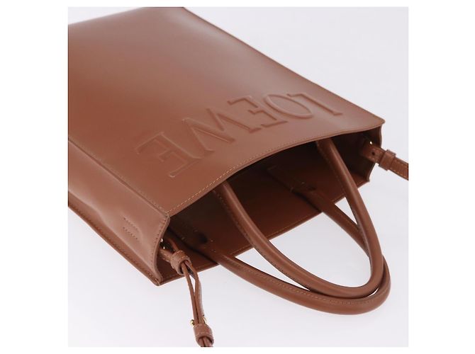 Borsa LOEWE Standard A4 in pelle 2way Brown Gold Auth 196677A Marrone D'oro - vista 7
