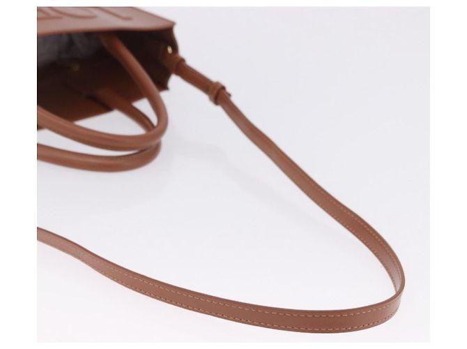Borsa LOEWE Standard A4 in pelle 2way Brown Gold Auth 196677A Marrone D'oro - vista 9
