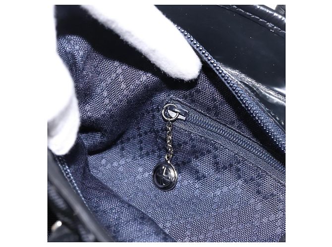 Borsa a mano GUCCI Nylon Navy Silver 002 2123 0457 Auth ep15803 Argento Blu navy - vista 20