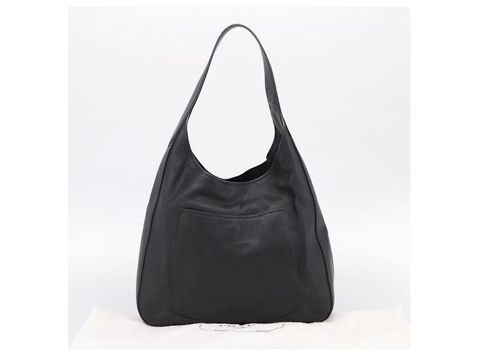 Borsa a tracolla PRADA in pelle Taurillon Nero Auth am12420SAM - vista 12