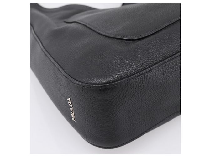 Borsa a tracolla PRADA in pelle Taurillon Nero Auth am12420SAM - vista 15
