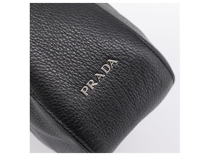 Borsa a tracolla PRADA in pelle Taurillon Nero Auth am12420SAM - vista 18