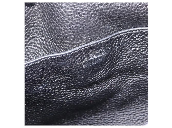 Borsa a tracolla PRADA in pelle Taurillon Nero Auth am12420SAM - vista 19