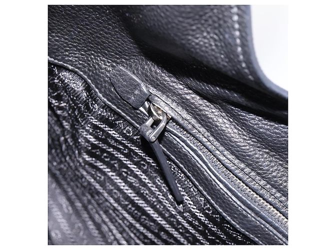 Borsa a tracolla PRADA in pelle Taurillon Nero Auth am12420SAM - vista 22