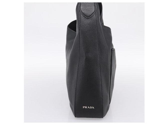 Borsa a tracolla PRADA in pelle Taurillon Nero Auth am12420SAM - vista 3