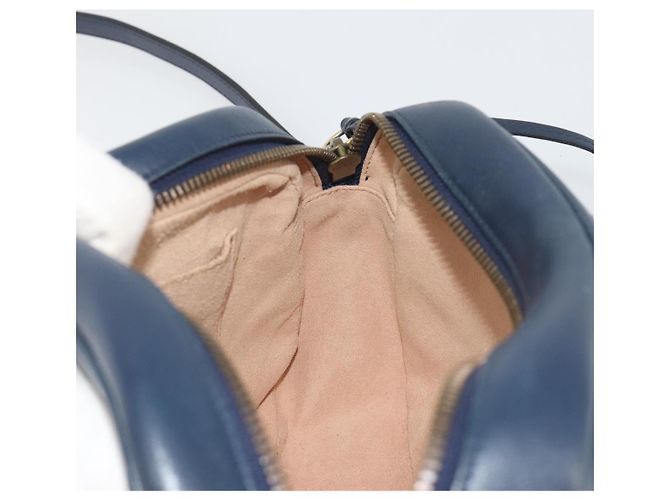 Borsa a tracolla GUCCI GG Marmont in pelle Navy Gold 447632 Auth ka5749A - vista 19