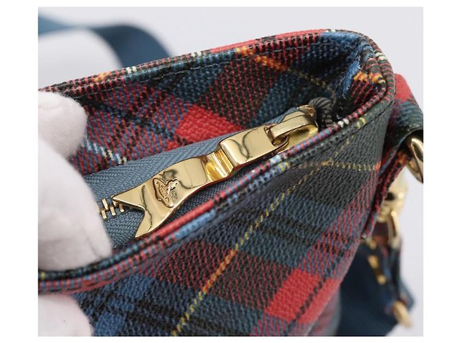 Borsa a tracolla Vivienne Westwood PVC Canvas Gold Red Auth 197203A Rosso D'oro - vista 14