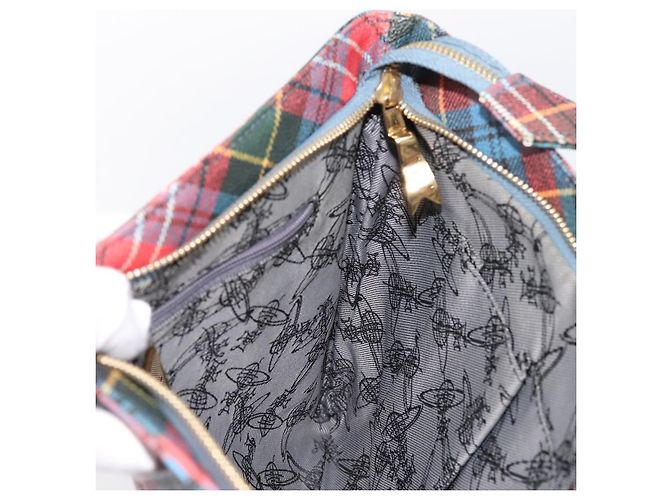 Borsa a tracolla Vivienne Westwood PVC Canvas Gold Red Auth 197203A Rosso D'oro - vista 17