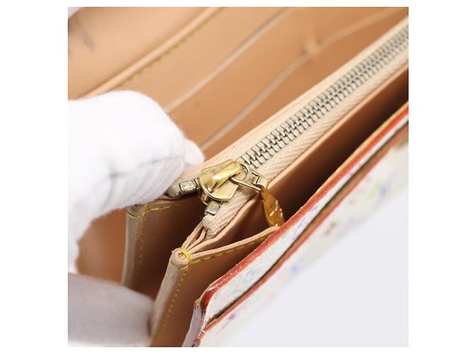 LOUIS VUITTON Multicolor Portefeuille Sarah Long Wallet M93745 LV Auth 197553 Bianco - vista 10