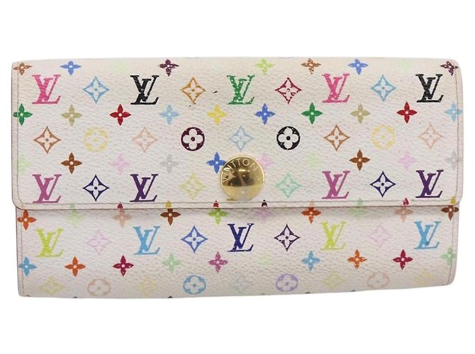 LOUIS VUITTON Multicolor Portefeuille Sarah Long Wallet M93745 LV Auth 197553 Bianco - vista 13