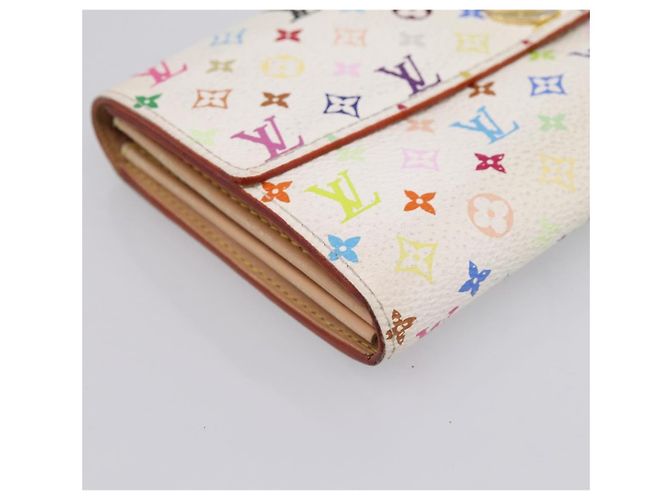 LOUIS VUITTON Multicolor Portefeuille Sarah Long Wallet M93745 LV Auth 197553 Bianco - vista 14