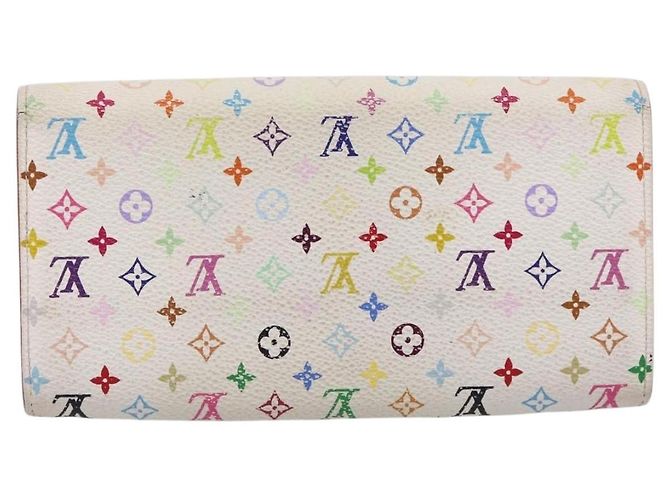 LOUIS VUITTON Multicolor Portefeuille Sarah Long Wallet M93745 LV Auth 197553 Bianco - vista 2