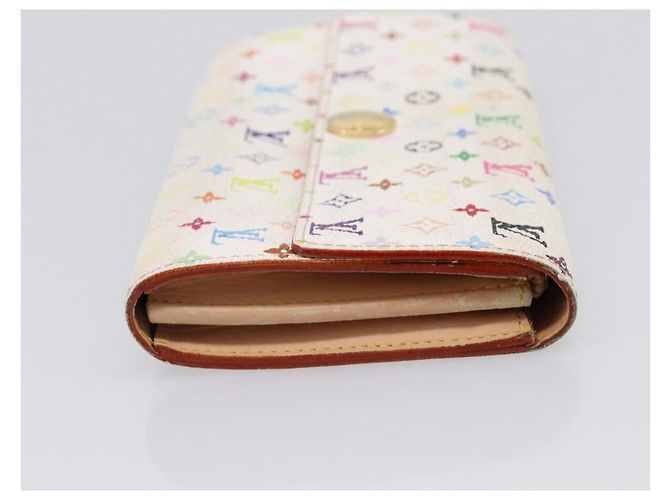 LOUIS VUITTON Multicolor Portefeuille Sarah Long Wallet M93745 LV Auth 197553 Bianco - vista 4
