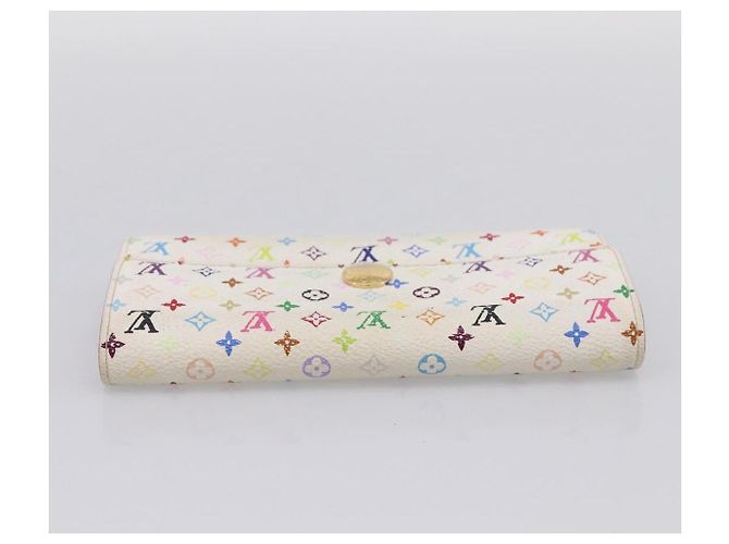 LOUIS VUITTON Multicolor Portefeuille Sarah Long Wallet M93745 LV Auth 197553 Bianco - vista 5