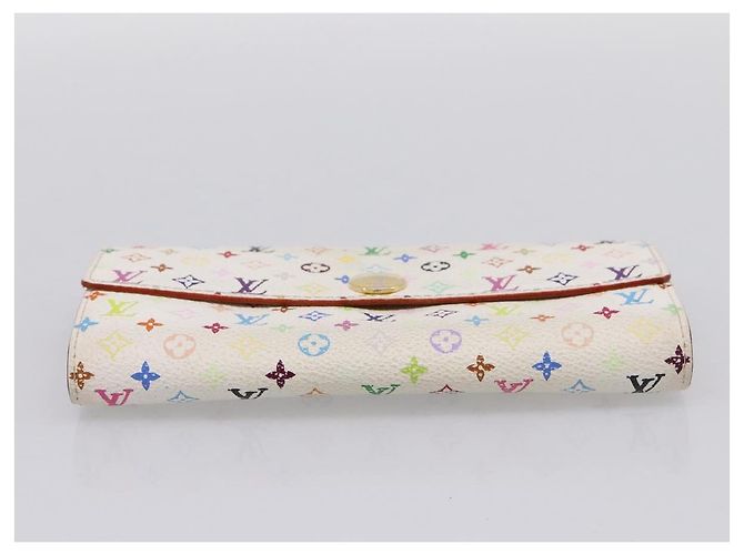 LOUIS VUITTON Multicolor Portefeuille Sarah Long Wallet M93745 LV Auth 197553 Bianco - vista 6