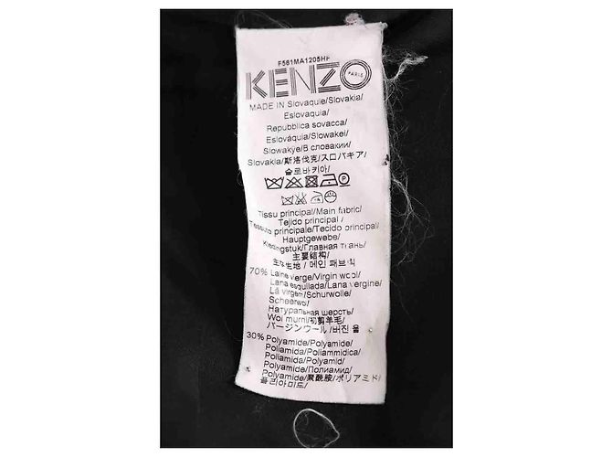 Abrigo de lana negro Kenzo - vista 6