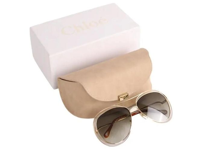 Gafas de sol Chloé doradas de metal Dorado - vista 6