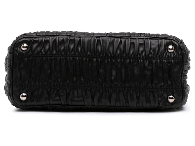 Borsa Satchel Prada Nappa Gaufre Nera Nero - vista 3