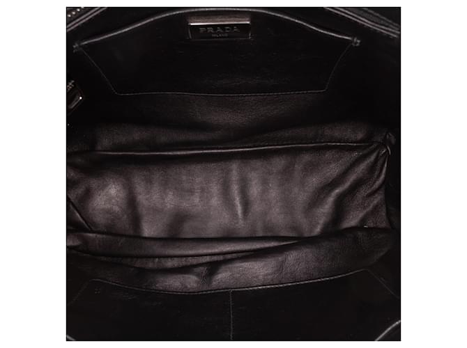 Borsa Satchel Prada Nappa Gaufre Nera Nero - vista 4