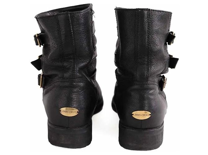 Jimmy Choo Schnallenstiefel aus Leder in Schwarz - Ansicht 2