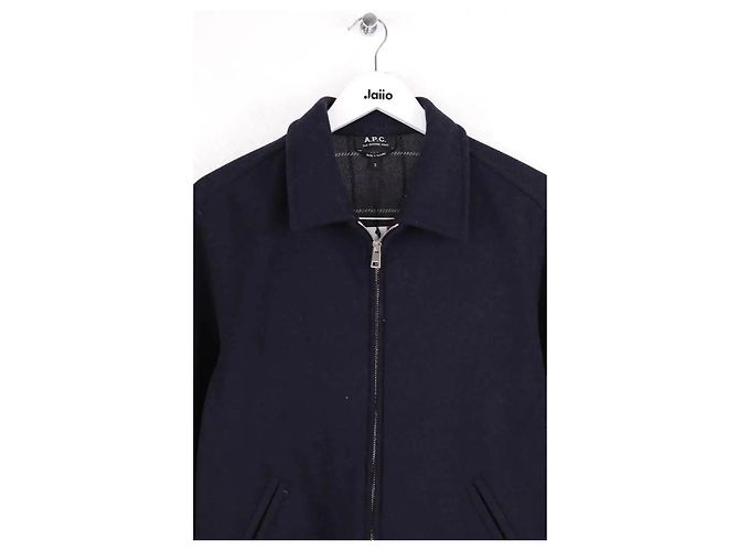 Apc Navy Blue Wool Jacket Men S - view 2