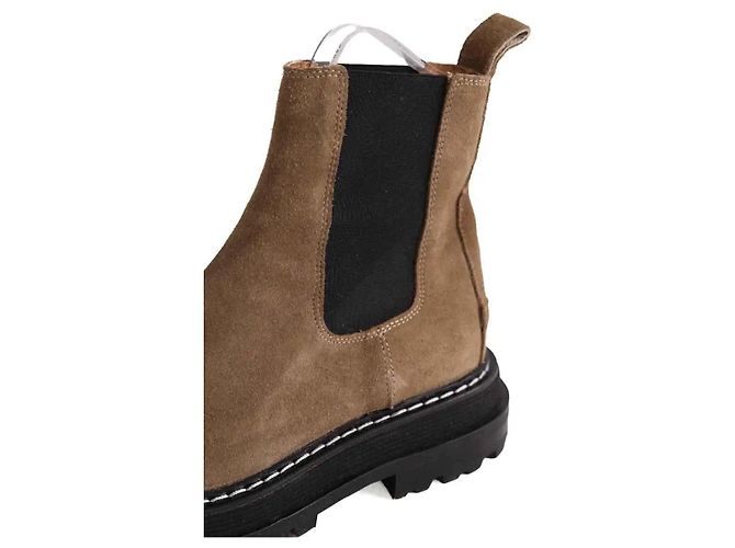 Botas moteras Sandro de ante beige - vista 5